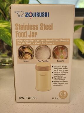 Zojirushi Cream Stainless Steel Food Jar 0.5L